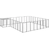 vidaXL Hondenkennel 20,57 m² staal zwart