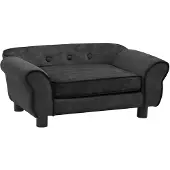 vidaXL Hondenbank 72x45x30 cm pluche donkergrijs