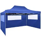 vidaXL Partytent met 3 zijpanelen, 3x4,5 meter, blauw