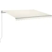 vidaXL Luifel handmatig uittrekbaar met LED 300x250 cm crèmekleurig