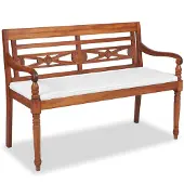 Möbelando Bank Batavia met kussens 120 cm teakhout