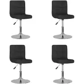 vidaXL Eetkamerstoelen 4 st draaibaar stof zwart