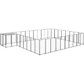 vidaXL Hondenkennel 25,41 m² staal zwart