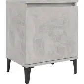 vidaXL Nachtkastje met metalen poten 40x30x50 cm betongrijs
