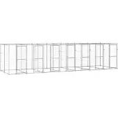 vidaXL Hondenkennel 16,94 m² gegalvaniseerd staal