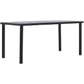 vidaXL Eettafel, zwart en betonkleur, 160 x 80 x 75 cm, MDF