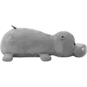 vidaXL Knuffel nijlpaard pluche grijs
