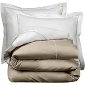 De Witte Lietaer Dekbedovertrek Bumblebee White Vision Taupe Percal-260 x 200 / 220 / 240 cm | Extra Breed