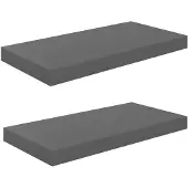 vidaXL Wandschappen zwevend 2 st 50x23,5x3,8 cm MDF hoogglans grijs