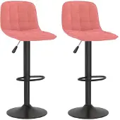 vidaXL Barkrukken 2 st fluweel roze