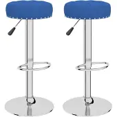 vidaXL Barkrukken, 2 stuks, blauw, met stoffen bekleding