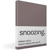Snoozing katoen-satijn kussenslopen (set van 2)