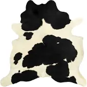 vidaXL Vloerkleed 150x170 cm echte runderhuid zwart en wit