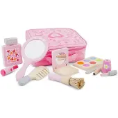 Woet Houten Make-up Set - Speelgoed Make-up in Tasje - Inclusief Spiegel & 10 Accessoires - Educatief Rollenspel voor Kinderen - Vanaf 3 Jaar