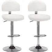 vidaXL Barstoelen 2 st kunstleer wit