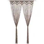 vidaXL Gordijn macramé 140x240 cm katoen taupe