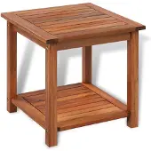 vidaXL Bijzettafel massief acaciahout, 45x45x45 cm