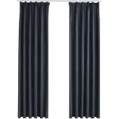 Super Merchant Gordijnen verduisterend met haken 2 st 140x225 cm antraciet