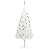 vidaXL Kunstkerstboom met verlichting en kerstballen 240 cm wit