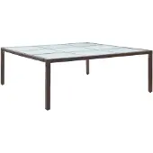 vidaXL Tuin-eettafel, bruin, 200x200x74 cm, polyrotan