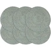 vidaXL Placemats 6 st rond 38 cm jute olijfgroen