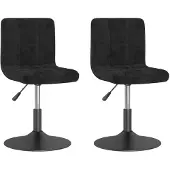 vidaXL Eetkamerstoelen draaibaar 2 st fluweel zwart