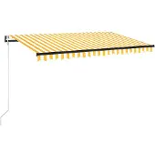 vidaXL Luifel automatisch uittrekbaar 450x350 cm geel en wit