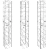 vidaXL Schanskorven 3 st 25x25x197 cm gegalvaniseerd staal