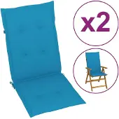 vidaXL Tuinstoelkussens 2 st hoge rug 120x50x3 cm stof blauw