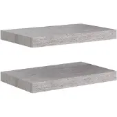 vidaXL Wandschappen 2 st zwevend 40x23x3,8 cm MDF betongrijs