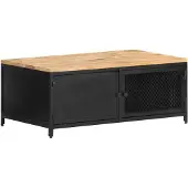 vidaXL Salontafel 90x50x37 cm massief ruw mangohout