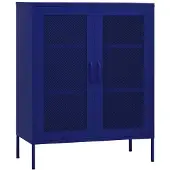 vidaXL Opbergkast 80x35x101,5 cm staal marineblauw