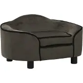 vidaXL Hondenbank 67x47x36 cm pluche donkergrijs