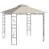 vidaXL Prieel 160 g/m² 3x3x2,7 m crèmekleurig
