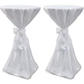 vidaXL Statafelhoes met strik 60cm Wit (2 stuks)