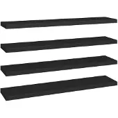 vidaXL Wandschappen zwevend 4 st 120x23,5x3,8 cm MDF zwart