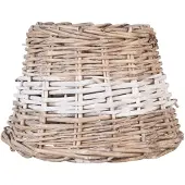 Clayre & Eef lampenkap band wit ø 23x17 cm - bruin, wit - rotan