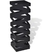vidaXL Paraplu- en wandelstokhouder vierkant 48,5 cm staal zwart