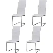 vidaXL Eetkamerstoelen zwevend met hoge leuning wit 4 st online kopen