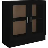 vidaXL Vitrinekast 82,5x30,5x80 cm bewerkt hout zwart