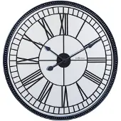 Nextime Cleopatra Mirror – Stille Wandklok – 56 cm – Spiegel – Zwart