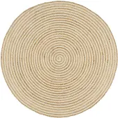 vidaXL Vloerkleed handgemaakt met spiraal ontwerp 120 cm jute wit