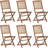 vidaXL Tuinstoelen 6 st inklapbaar massief acaciahout
