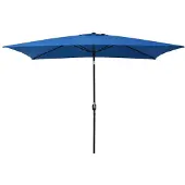 vidaXL Parasol met metalen paal 300x200 cm azuurblauw