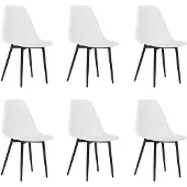 vidaXL Eetkamerstoelen 6 st PP wit