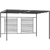 vidaXL Prieel met uittrekbaar dak 180 g/m² 4x3x2,3 m antracietkleurig