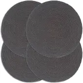 vidaXL Placemats 4 st rond 38 cm katoen effen donkergrijs