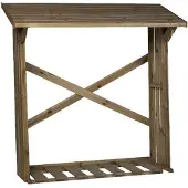 Intergard Houtberging haardhout 180x180x70 cm met vloer – geïmpregneerd grenen