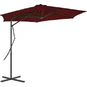 vidaXL Parasol met stalen paal 300x230 cm bordeauxrood