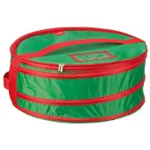Sunware opbergtas voor kleine kerstkrans Ø 450 x 180 mm groen/rood